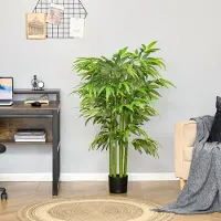 OKWISH Kunstplant Bamboe 140 Cm Met 780 Bladeren Kunststof Groen In Pot Voor Woonkamer Slaapkamer Bureau En Tuin Decoratie
