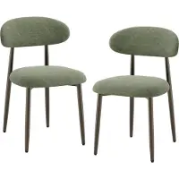 COLAMY Eetkamerstoel - Gestoffeerde Zitting - Ergonomische Rugleuning - Metalen Poten - Moderne Stoel - Set van 2
