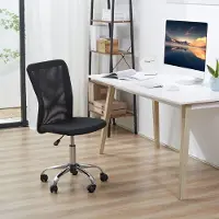 STILVORA Bureaustoel Zonder Armleuningen - Ergonomisch En In Hoogte Verstelbaar - Voor Thuiswerkplek - Polyester - Zwart