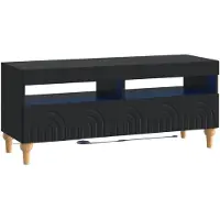 vidaXL 3-delige LED TV-kast Zwart Bewerkt hout