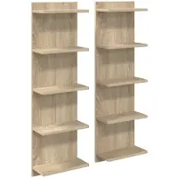 vidaXL Wandplank 2 st Sonoma Eiken 30 x 15 x 100 cm Bewerkt hout