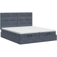 vidaXL Ottoman bed met matras met hoofdeinde 2 st Donkergrijs Fluweel