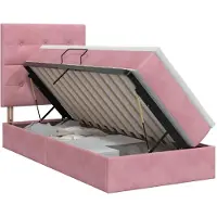 vidaXL Opslag bed met matras met hoofdeinde Roze 90 x 200 cm Fluweel