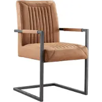 Pronto Wonen Eetkamerstoel Parantino - Bruin - Stof - Frame -