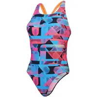 Speedo Dames/Dames Eendelig Zwempak met Racerback met Grafische Print (Sirene Rood/Blauw)
