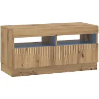 vidaXL LED tv-meubel HOORN 3 st Artisanaal eiken Bewerkt hout