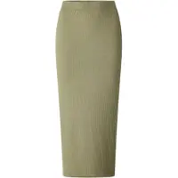Pieces Geribde midirok voor dames (Diep witgroen)