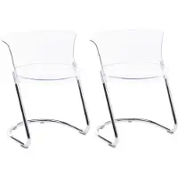 Beliani OSHKOSH - Set van 2 eetkamerstoelen - Transparant - Synthetisch