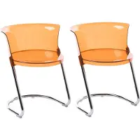 Beliani OSHKOSH - Set van 2 eetkamerstoelen - Oranje - Synthetisch