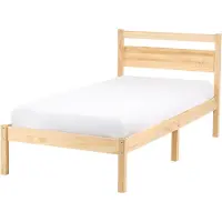 Beliani MERCURER - Bedframe - Lichtbruin - 80 x 200 cm - Dennenhout