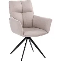 Beliani CORBIE - Eetkamerstoel - Beige - Polyester