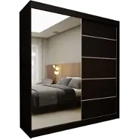 MargaretHadas24 Margaret Hadas24 SAMANTHA Komoda, 200 cm, Kast voor de woonkamer, Lamellenframe, Meubels voor de woonkamer, Kommode met schuifdeuren, Zwart