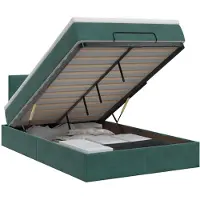 vidaXL - Ottoman - bed - met - matras - Donkergroen - 120 - x - 200 - cm - Fluweel