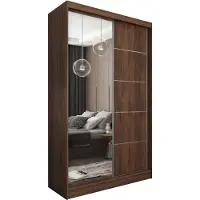 MargaretHadas24 Margaret Hadas24 SAMANTHA, dressoir, 120 cm, kast voor de woonkamer, lamellenen meubilair, dressoir met schuifdeuren, warm beukenhout "Warmia"