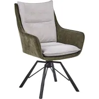 Beliani ANNEBERG - Fauteuil - Donkergroen/Lichtgrijs - Chenille