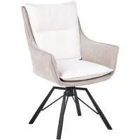 Beliani ANNEBERG - Fauteuil - Beige/Off-white - Chenille