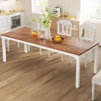 Tribesigns Eettafel, rechthoekig, 200x70x75 cm, geschikt voor 6-8 personen, notenhout, metalen poten, industriële stijl
