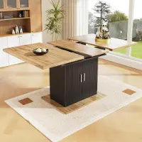 Sonstiges Uitschuifbare eettafel van hout, 110-140x70x76 cm, met opbergruimte en planken, geschikt voor 2-8 personen