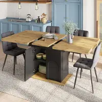 Sonstiges Eettafel, uitschuifbaar, telescoopmodel, 110-140 x 80 cm, inklapbaar, geschikt voor 4-6 personen, materiaal: MDF