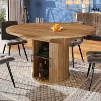 Sonstiges Uitbreidbare eettafel van massief hout, geschikt voor maximaal 6 personen, met opbergruimte, notenhout