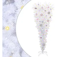 Syfax Kunstkerstboom met voet, wit, 120 cm, gemaakt van PVC en staal
