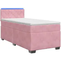 Syfax Boxspring Bed met Matras en LED Roze 80 x 200 cm fluweel