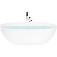 Beliani LAMANGA - Vrijstaande badkuip - 170 cm - Wit - Solid surface