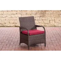 Markenlos Tuinstoel Siva - Robijnrood - Weerbestendig - Loungestoel design - Vlechtwerk - Tuinstoelen, set van 1