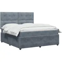 vidaXL Boxspringbed met matras, donkergrijs, 180 x 200 cm, fluweel