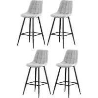 CasaDolce Casa Dolce barkruk MARGOTT, set van 4, grijs, 46x42x106 cm, bekleed met stof, met voetsteun, draagvermogen 130 kg