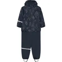 CeLaVi Regenkleding M/u Gespen - Fleece - PU - Navy m. Print - - 120 - Regenkleding