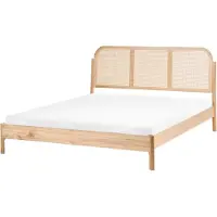 Beliani ARCHAIL - Tweepersoonsbed - Lichtbruin - 160 x 200 cm - Dennenhout
