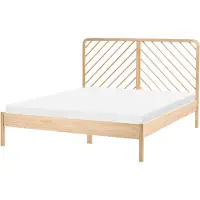 Beliani SEPHOS - Tweepersoonsbed - Lichtbruin - 160 x 200 cm - Dennenhout