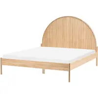Beliani MASCORTEL - Tweepersoonsbed - Lichtbruin - 160 x 200 cm - Dennenhout