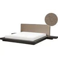 Beliani ZEN - Tweepersoonsbed - Donkerbruin/Taupe - 180 x 200 cm - MDF