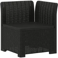 vidaXL Eén-zits Tuin Sofa met Kussen Rieten Look PP Antraciet