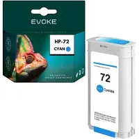 Evoke inktcartridge voor HP 72C, cyaan (blauw), 130 ml | C9371A | Geschikt voor: DesignJet T610, T620, T790, T770, T1100, T1200, T1200 HD, T2300, T1300