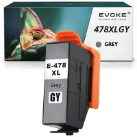 Evoke -patronen, compatibel met de Epson-printer 478 XL T04F6, grijs, 13,2 ml, compatibel met XP-15000, Exp Photo XP-8505, 8500