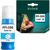 Evoke inktcartridge voor Canon-printers, type PFI-050, kleur: cyaan | Geschikt voor image PROGRAF TC20 TC20M