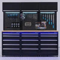 Datona Werkplaatsinrichting PREMIUM eiken - 3 ladekasten - 204 cm