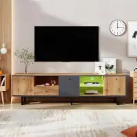 Sonstiges TV-kast met LED-verlichting, hout, 190 cm, houtkleur