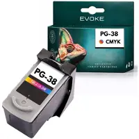 Evoke -patronen voor de Canon-printer CL38 2146B001, driekleurig, 11 ml, compatibel met PIXMA iP1800, iP1900, iP2500 en iP2600