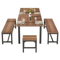 Sonstiges Uitschuifbare eettafel voor 2 personen, 120-160 cm, walnootkleur, industriële stijl