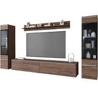 MINIO go for it MINIO wandmeubel VEVE, 4-delig – walnoot Villa, kan zowel aan de muur worden bevestigd als op de vloer worden geplaatst