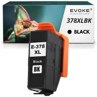 Evoke -patronen, compatibel met de Epson-printer 378 XL T3791, zwart, 13,2 ml, compatibel met XP-15000, Exp Photo XP-8505, 8500