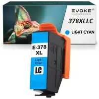 Evoke -patronen, compatibel met de Epson-printer 378 XL T3795, lichtblauw, 13,2 ml, compatibel met XP-15000, Exp Photo XP-8505, 8500