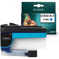 Evoke Cartridge, compatibel met de Brother-printer LC424 LC-424XLC, cyaan, 10 ml, compatibel met DCP-J1200W en DCP-J1200WE
