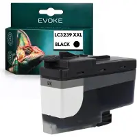 Evoke inktpatronen, compatibel met de Brother-printer LC-3239 LC3239XXL, zwart, 128 ml, 6.000 pagina's, compatibel met MFC-J5945DW, J6945DW, HL-J6000DW en J6100DW