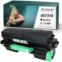 Evoke toner cartridge, compatibel met de Ricoh SP4510 printer, model 407318, zwart, opbrengst: 12.000 pagina's, geschikt voor de SP 4510