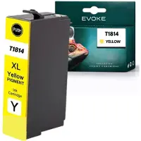 Evoke compatibele cartridges voor de Epson-printer T1814 C13T18144012, geel, 15 ml, compatibel met XP102, XP205, XP215, XP225, XP405, XP415, XP425